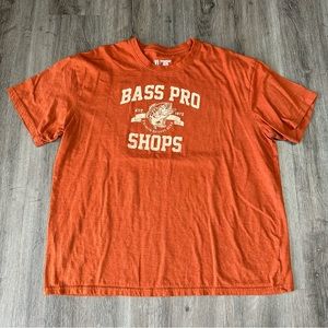 Bass Pro Shops fishing orange cream short sleeve graphic t shirt